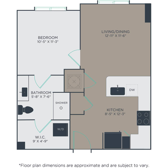 Thumbnail 2 of 2 1 bed 1 bath A2 Alt Floor Plan at Link Apartments® H Street, Washington