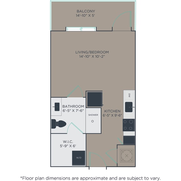 Thumbnail 2 of 3 Studio 1 bath S1 Floor Plan at Link Apartments® H Street, Washington, 20002