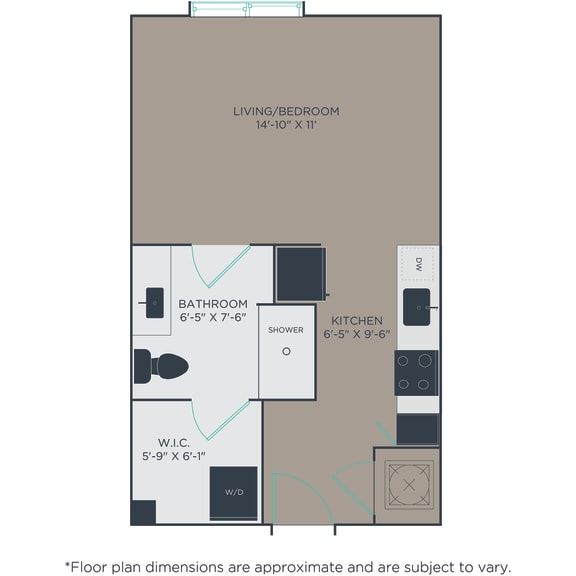 Thumbnail 3 of 3 Studio 1 bath S1 Alt Floor Plan at Link Apartments® H Street, Washington, DC
