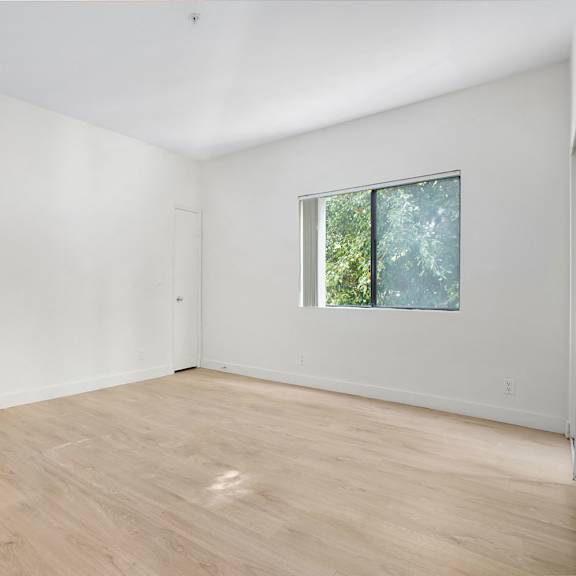 Thumbnail 20 of 21 Empty room with wooden floor and a window.