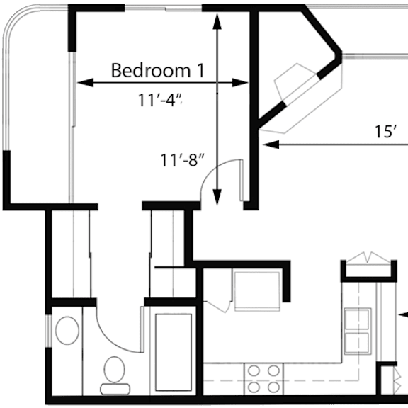 Thumbnail 1 of 53 2 bedroom 2 bath A at Midvale Towers Apartments Westwood, Los Angeles, CA, 90024