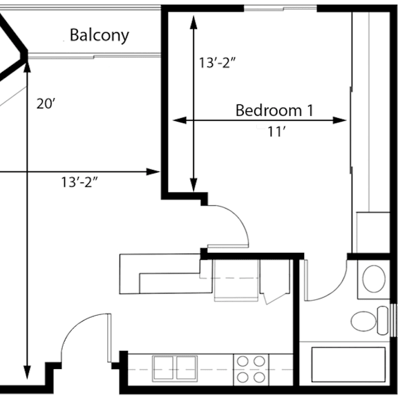 Thumbnail 1 of 13 1 bedroom 1 bath D at Midvale Towers Apartments Westwood, Los Angeles