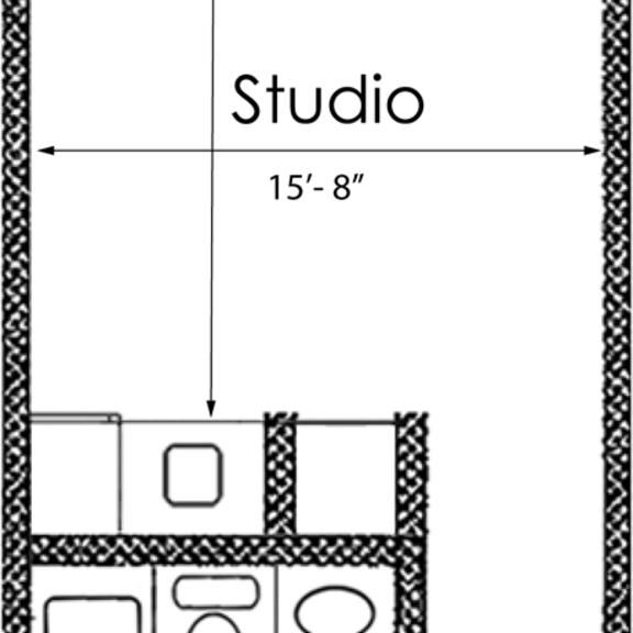 Thumbnail 1 of 16 Studio 1 bath X16A Floor Plan at Midvale Court, Los Angeles