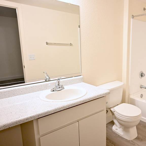 a white toilet sits next to a sink in a bathroom.