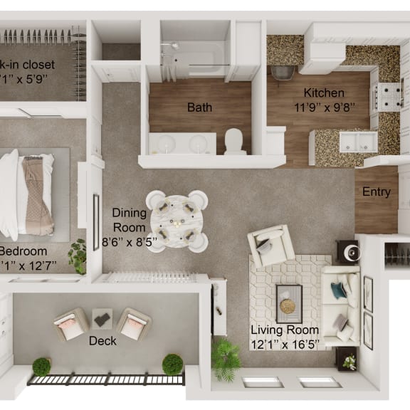 Thumbnail 1 of 2 1 bed 1 bath A2 Floor Plan at Monarch at Dos Vientos, Newbury Park, CA, 91320
