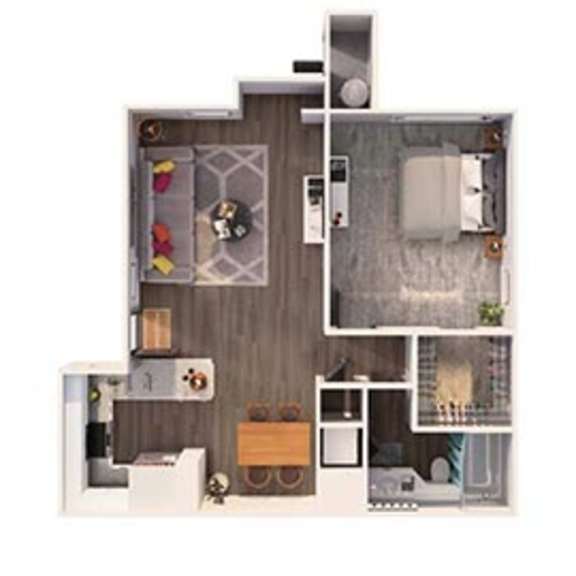 Thumbnail 1 of 2 Plan B - One Bedroom  at Laguna Gardens Apts., Laguna Niguel, California