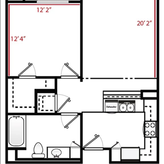 Thumbnail 2 of 2 a floor plan of a small house  at Ventana Senior Apartments, California, 91326