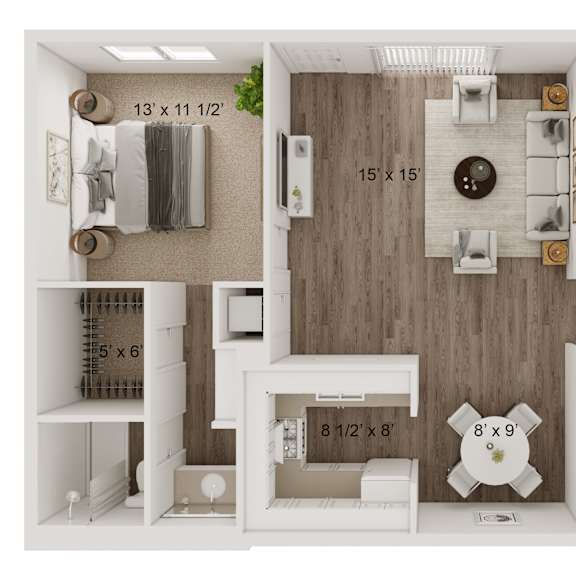 Thumbnail 2 of 2 2 Bed 2 Bath Floor Plan A at Redlands Park Apts, Redlands, California