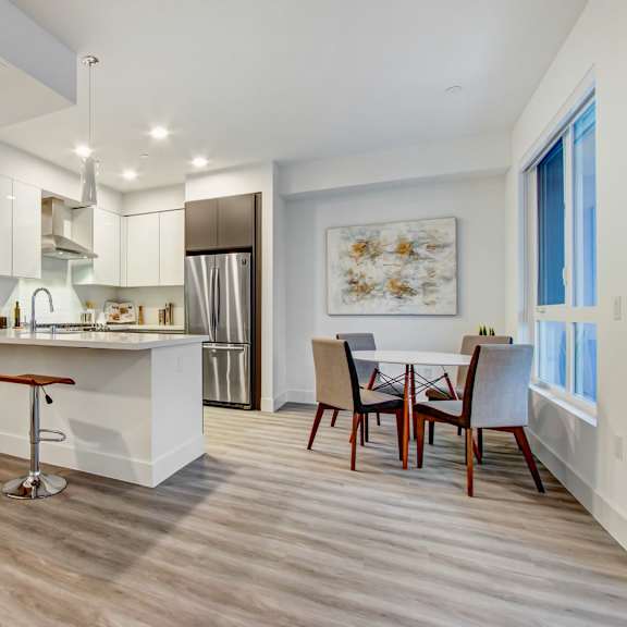 kitchen and dining area