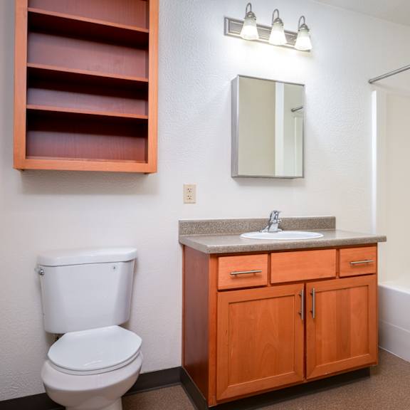 the preserve at ballantyne commons bathroom with toilet sink and shower