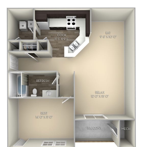 Thumbnail 2 of 2 Un Furnish Floor Plan at Woodland Park, Herndon