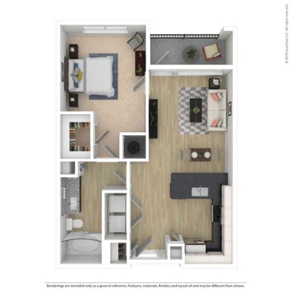 Thumbnail 1 of 3 a floor plan of a 1 bedroom apartment