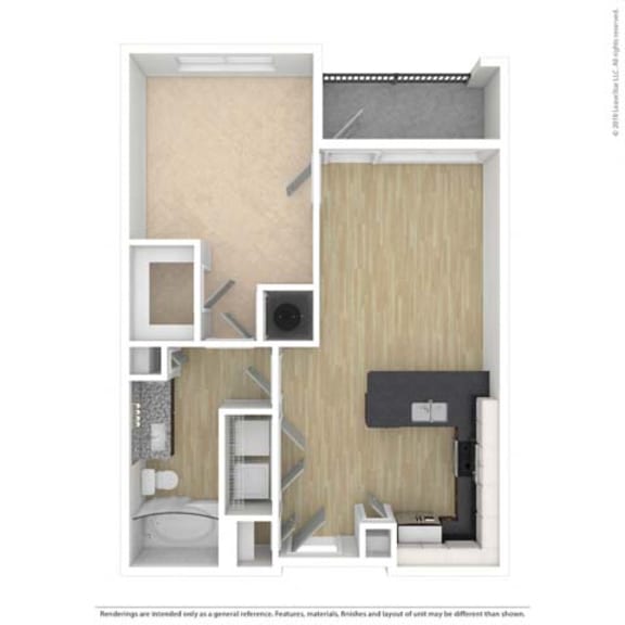Thumbnail 2 of 3 a floor plan of a 1 bedroom apartment