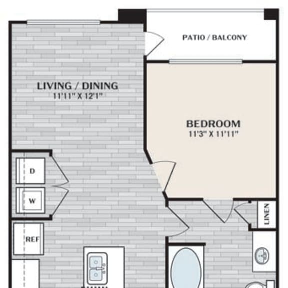 Thumbnail 2 of 2 a floor plan of a room with a bedroom and a bathroom