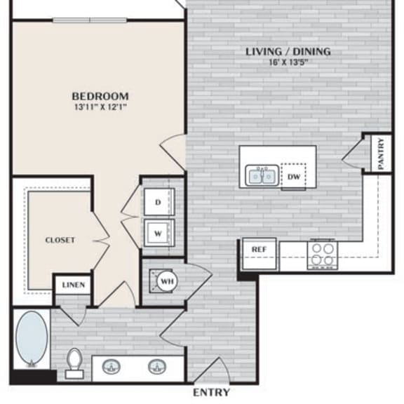 Thumbnail 2 of 2 a floor plan of a room with a bedroom and a bathroom