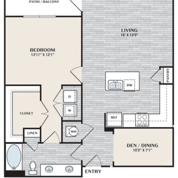 Thumbnail 4 of 4 a floor plan of a small house with a brick wall