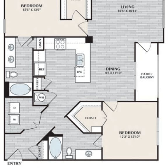 Thumbnail 2 of 2 a floor plan of a room with a bedroom and a bathroom