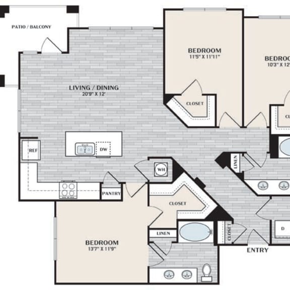 Thumbnail 2 of 2 a floor plan of a room with a checkered floor