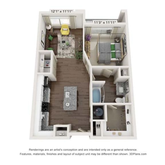 Thumbnail 1 of 2 bedroom floor plan  the residences at