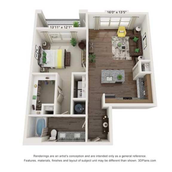 Thumbnail 1 of 2 bedroom floor plan  the residences at