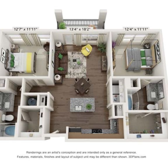 Thumbnail 1 of 2 3 bedroom floor plan  the residences at