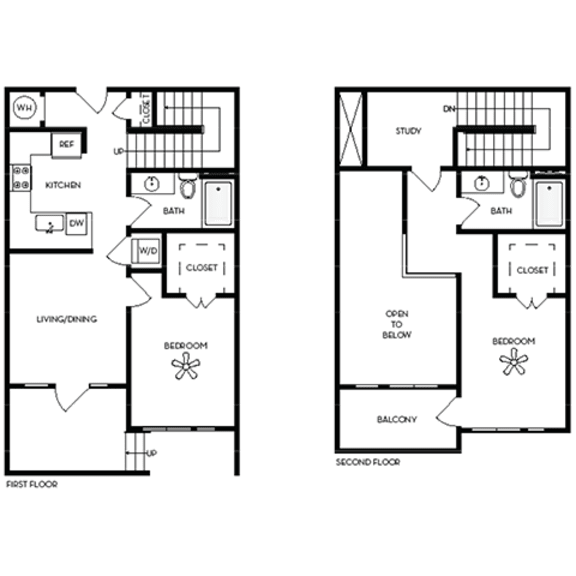 Thumbnail 2 of 7 a floor plan of two different floors of a house