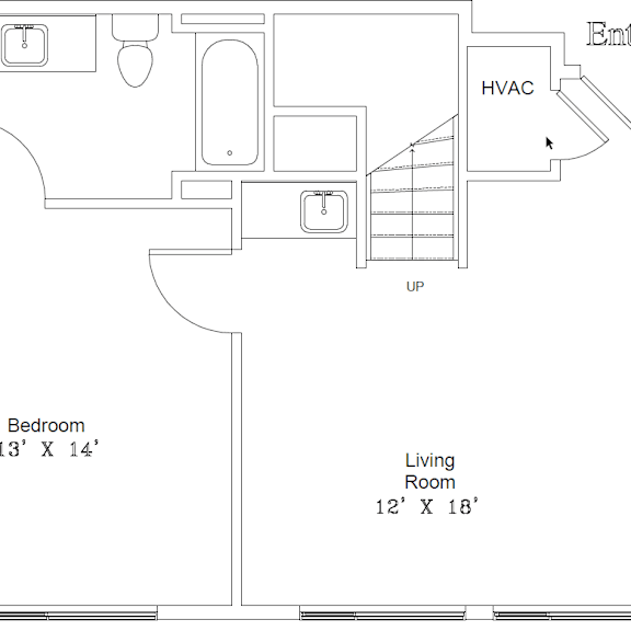 Thumbnail 3 of 3 A floor plan of a house with a kitchen, living room, and bedrooms.