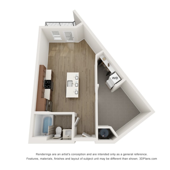 Thumbnail 2 of 2 a 1 bedroom floor plan with a bathroom and a living room