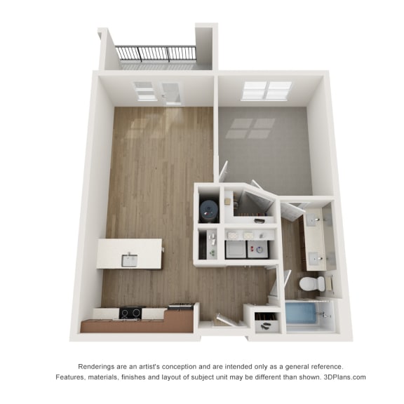 Thumbnail 2 of 2 a 1 bedroom floor plan  sutherland commons  460 sq ft