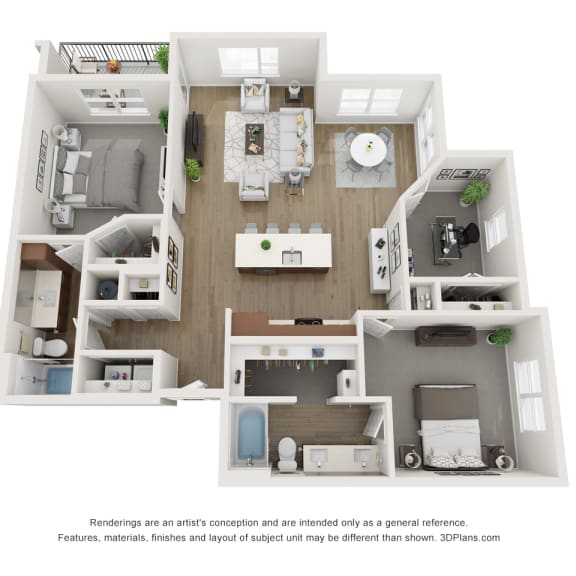 Thumbnail 1 of 2 a stylized floor plan of a 1 bedroom floor plan