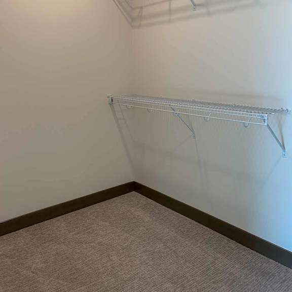 Thumbnail 35 of 36 a walk-in closet with built-in shelves and hanging space