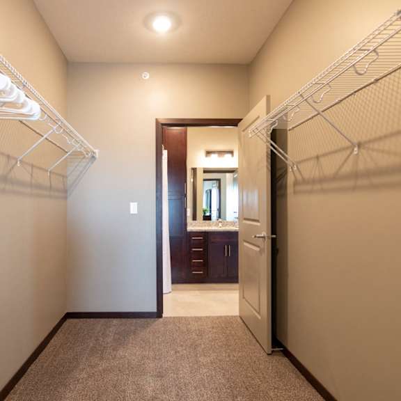 Thumbnail 14 of 19 Large walk-in closets included at 360 at Jordan West best new apartments West Des Moines IA 50266