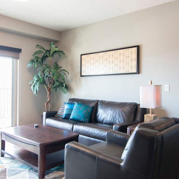 Thumbnail 6 of 19 Couch and chair in a living room at 360 at Jordan West