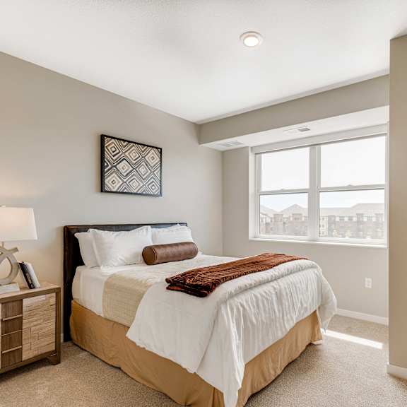 Thumbnail 15 of 19 Large bedroom with walk in closet in 2 bedroom apartment for rent at Ascend at Woodbury best apartments Woodbury MN 55129