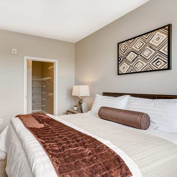 Thumbnail 16 of 19 Large bedroom with walk in closet in 2 bedroom apartment for rent at Ascend at Woodbury best apartments Woodbury MN 55129