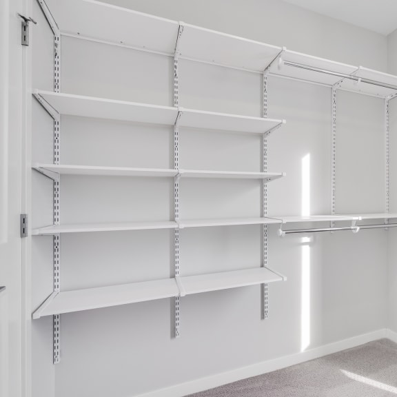 Thumbnail 12 of 16 Large walk-in closet with plenty of shelving and hanging space at Aspire at CityPlace in Woodbury, Minnesota