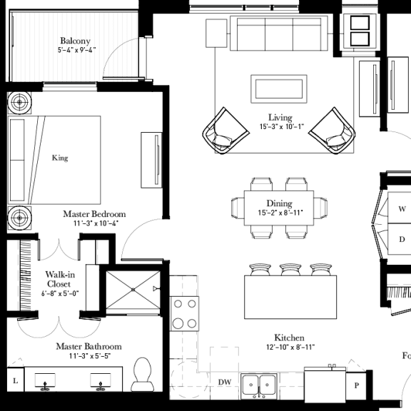 Thumbnail 1 of 15 Valerian two bedroom apartment floor plan