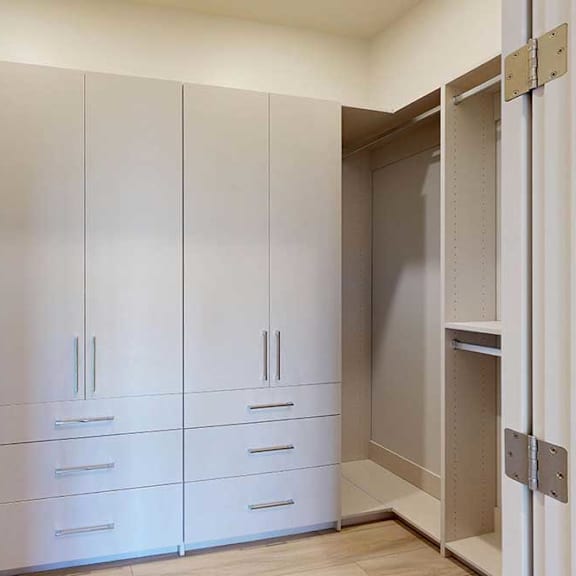 Thumbnail 30 of 31 Huge walk-in closet with built in hanging shelves and drawers