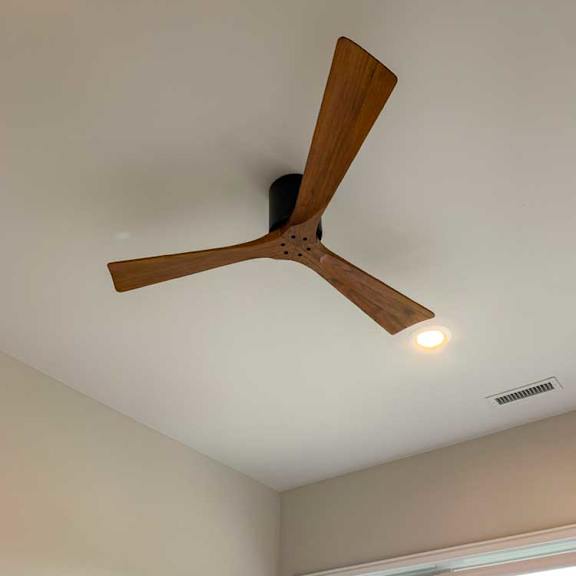 Thumbnail 12 of 26 a modern wooden three-blade ceiling fan