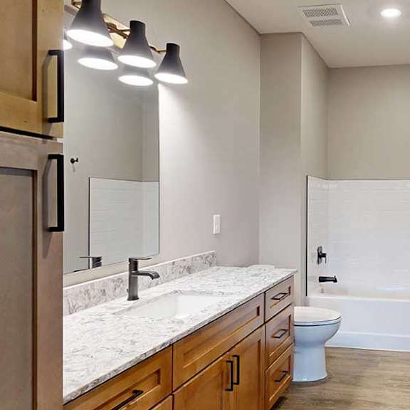 Thumbnail 20 of 26 a bathroom with both a walk-in shower and soaking tub