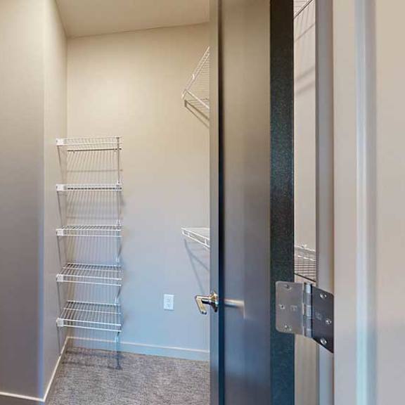 Thumbnail 18 of 26 a walk-in closet with multiple built-in shelves and hanging space