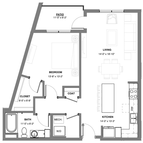 Thumbnail 1 of 3 Eagle 1 bedroom apartment