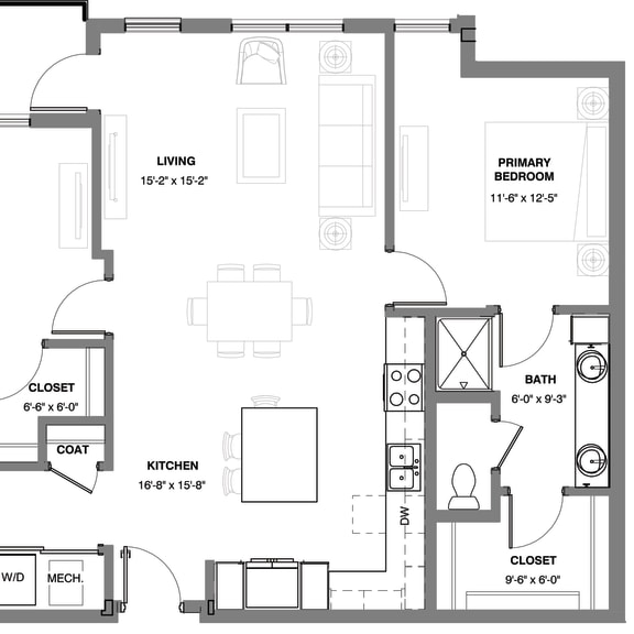 Thumbnail 1 of 30 Timber two bedroom apartment floor plan