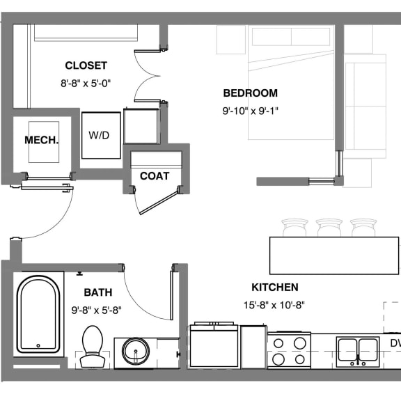 Thumbnail 1 of 20 Fox studio apartment