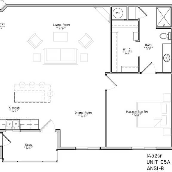 Thumbnail 2 of 2 Floor plan of a two bedroom apartment