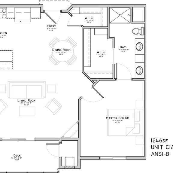 Thumbnail 2 of 24 Floor plan of a two bedroom apartment