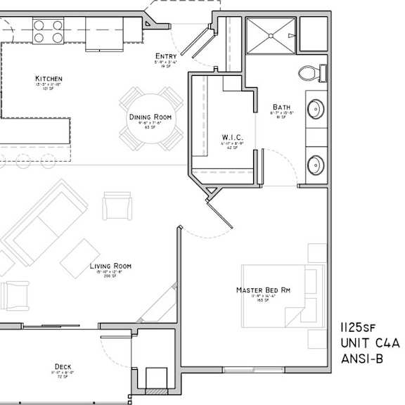 Thumbnail 2 of 15 Floor plan of a two bedroom apartment