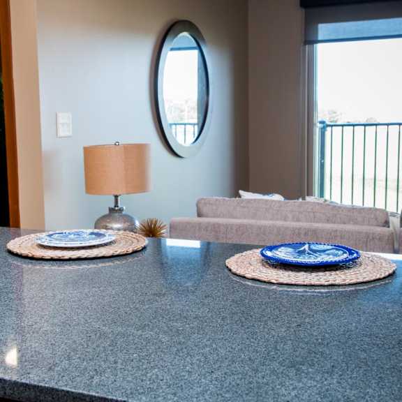Thumbnail 4 of 14 Island countertop with 3 place settings
