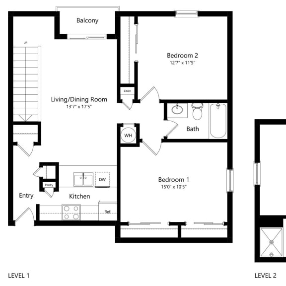 Thumbnail 1 of 15 the 3-bedroom Seward floorplan at the Fountain Glen Apartments in North Lincoln, NE