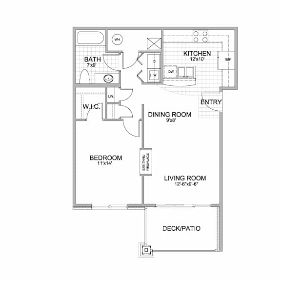 Thumbnail 1 of 12 the 1-bedroom Aura flat floorplan at Grand Legacy in West Omaha, NE